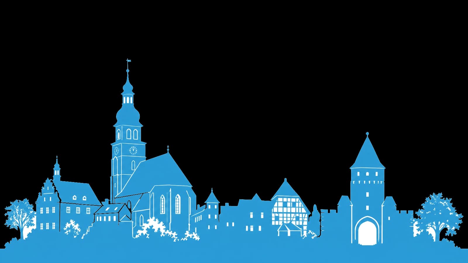 Freigestellte Wahrzeichen-Illustration für Borna