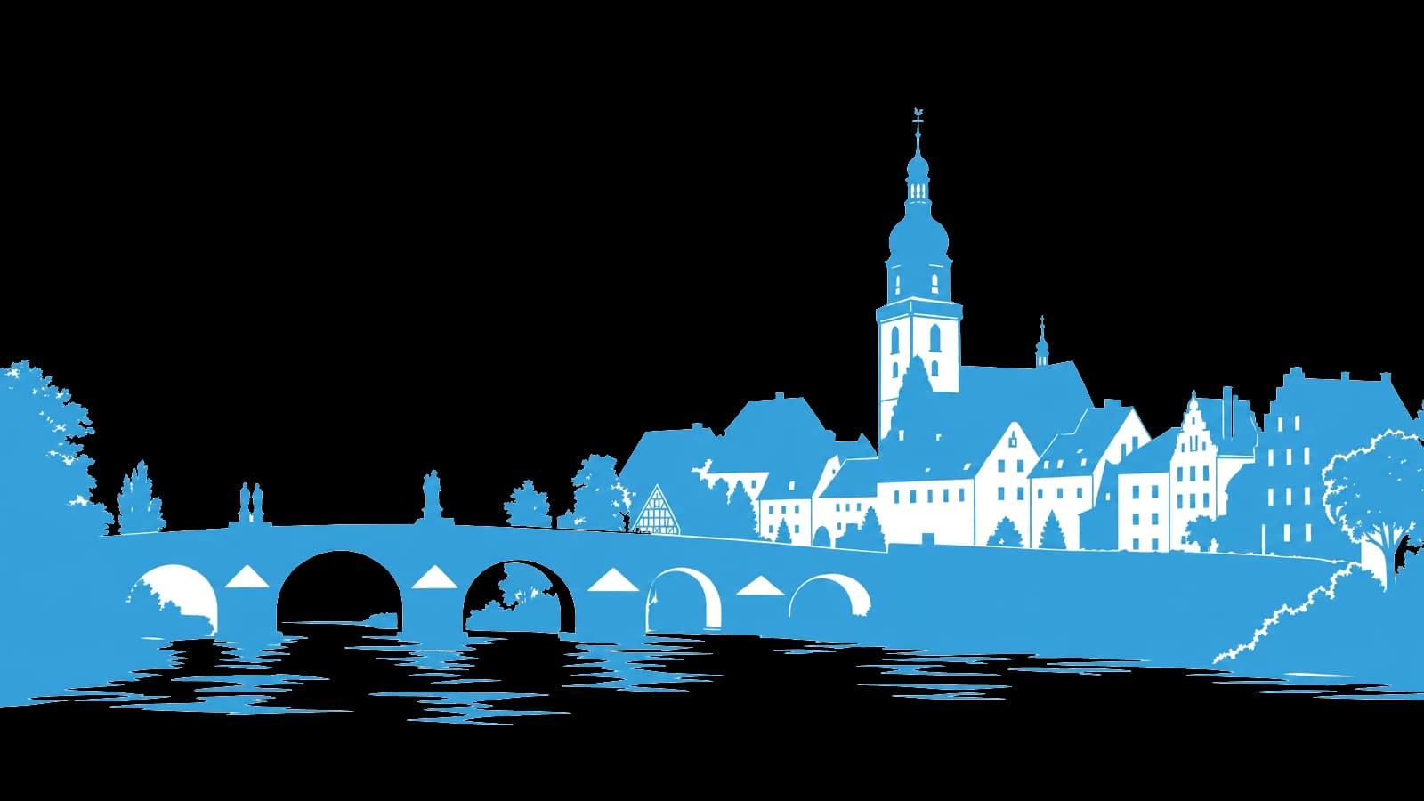 Freigestellte Wahrzeichen-Illustration für Grimma